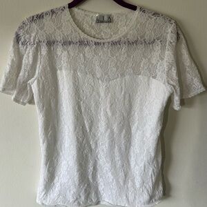 LA EXCHANGE White Lace Blouse